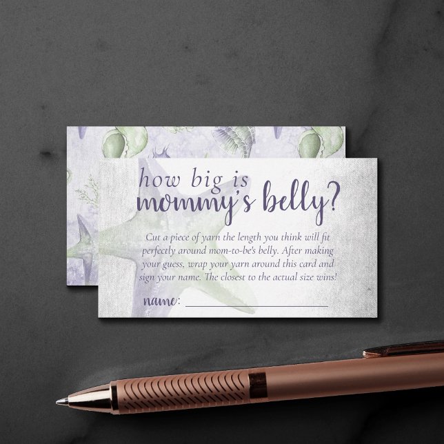 Coastal Chic | Purple Green Starfish Mommys Belly Enclosure Card (Creator Uploaded)