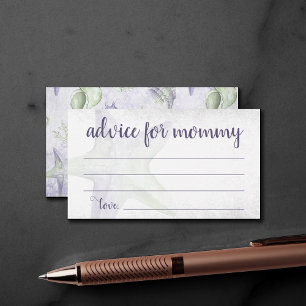 Coastal Chic Purple Green Starfish Shower Advice Enclosure Card