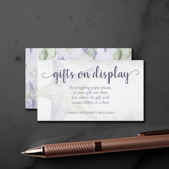 Coastal Chic | Purple Starfish Display of Gifts Enclosure Card (Creator Uploaded)