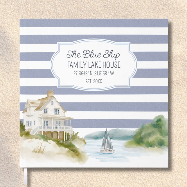 Coastal Chic Rental Family Lake House Guest Book (In situ)