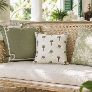 Coastal Chic Royal Palm Tree Pattern Cushion