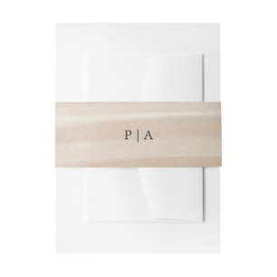 Coastal Chic Sandy Neutral Elegant Wedding Invitation Belly Band