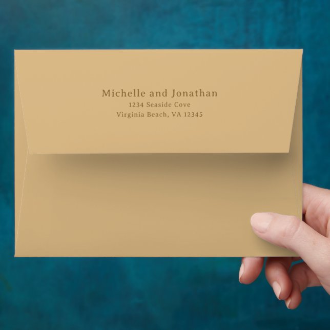 Coastal Chic Shades of Sand Wedding Envelope (Hand)