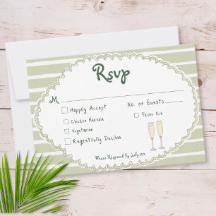 Coastal Chic Sun Palm Tree Wedding RSVP Card