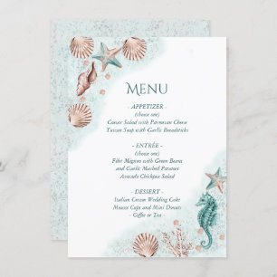 Coastal Chic   Teal Green and Coral Reef Party Menu