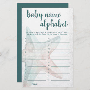Coastal Chic   Teal Starfish Alphabet Name Game