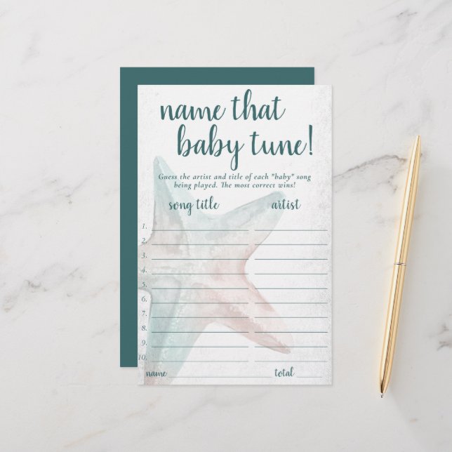 Coastal Chic | Teal Starfish Name that Tune Game (Front/Back In Situ)
