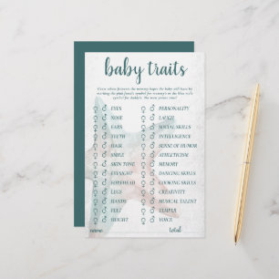 Coastal Chic Teal Starfish Whose Traits Game