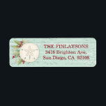 Coastal Christmas Beach Address Label Return Address Label<br><div class="desc">Christmas sand dollar return address labels to match the Beachy Christmas cards</div>