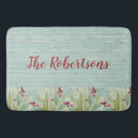 Coastal Christmas Beach Bath Mat<br><div class="desc">A beach themed bath mat for your coastal Christmas decor. Personalise it with your family name. Designed by Blackberry Boulevard</div>