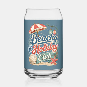 Coastal Christmas Beachy Holiday Club Can Glass