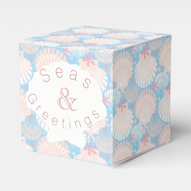 Coastal Christmas Blue   Favour Box (Front Side)