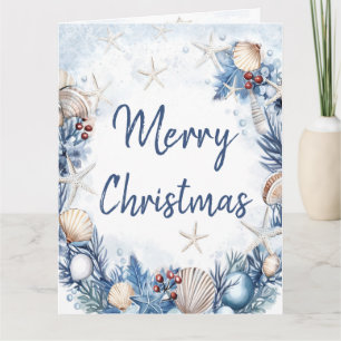 Coastal Christmas Card Personalizable