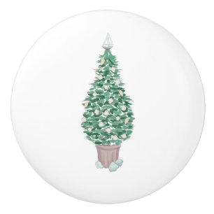 Coastal Christmas Ceramic Drawer Cabinet Pull