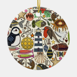 coastal christmas decorations pearl