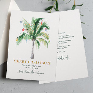 Coastal Christmas Home Palm Tree Moving Holiday Card