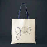 Coastal Christmas Joy Seashell Nautical Holiday Tote Bag<br><div class="desc">Coastal Christmas Joy Seashell Nautical Holiday Tote Bag featuring elegant yet rustic typography of Joy with a watercolor seashell as the "o". Perfect for the holiday season or just for someone who loves the ocean or collecting shells.</div>