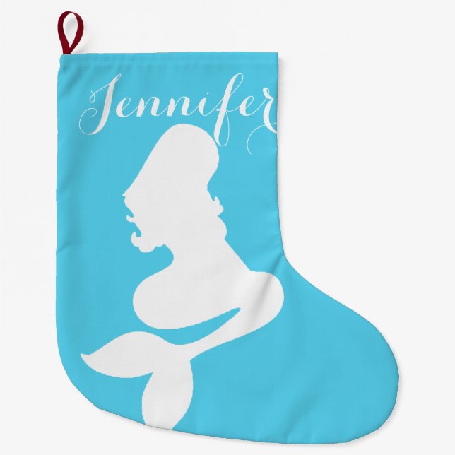 Coastal Christmas Mermaid Stocking (Front)