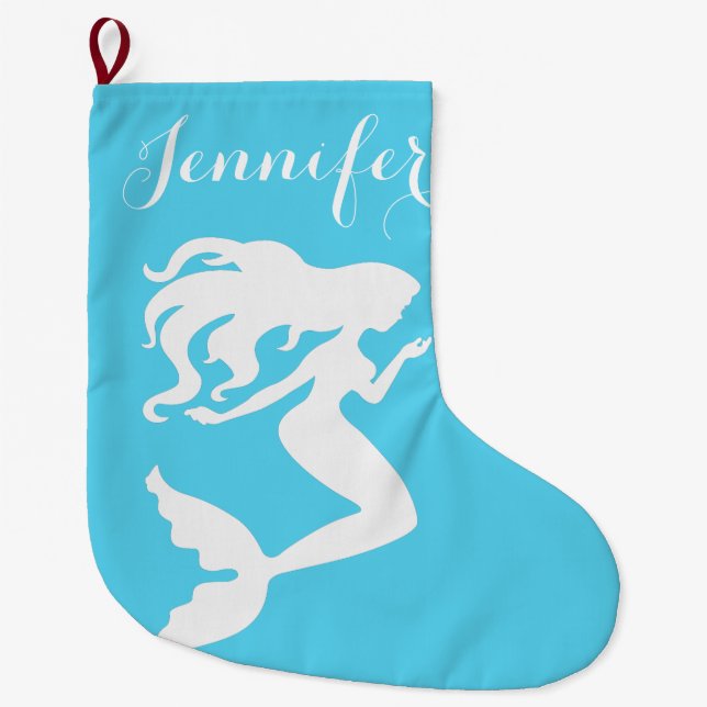 Coastal Christmas Mermaid Stocking (Front)