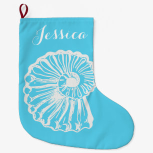 Coastal Christmas Nautilus Stocking
