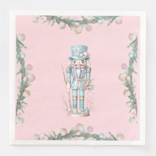 Coastal Christmas Nutcracker Seashell Napkin