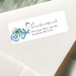 Coastal Christmas Octopus Address Labels<br><div class="desc">This coastal Christmas watercolor return address label features a replica of my original hand painted octopus with holiday lights in shades of red, turquoise, blue and green on a crisp white background. Your names and return address details are set in a modern hand lettered script and sans serif font. Personalise...</div>