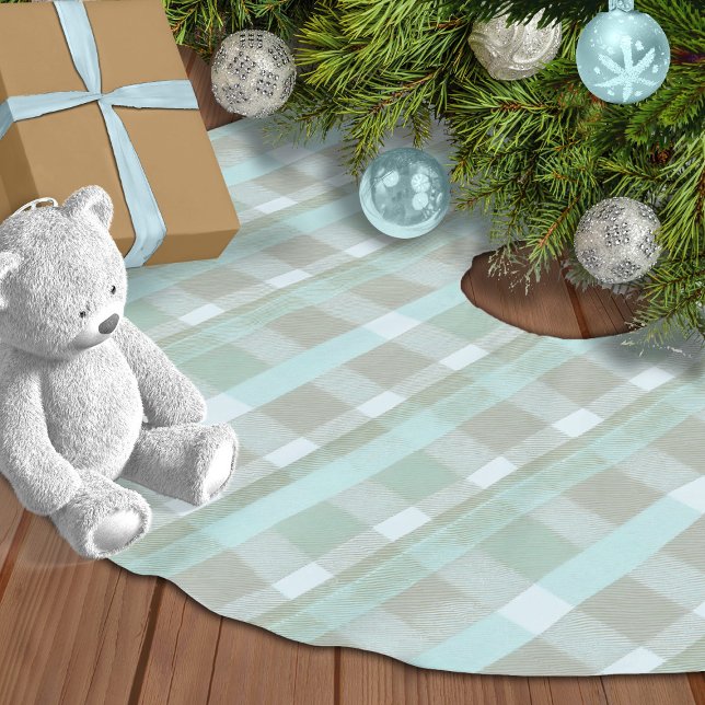 Coastal Christmas Plaid Pattern#2 ID1009 Brushed Polyester Tree Skirt (Creator Uploaded)
