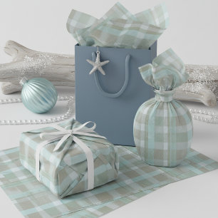 Coastal Christmas Plaid Pattern#2 ID1009 Tissue Paper