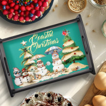 Coastal Christmas Sand Snowmen