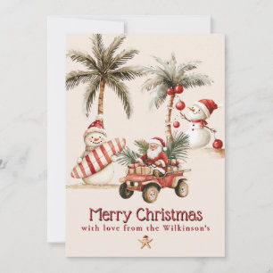 Coastal Christmas Seashell Holly Garland Photo Invitation