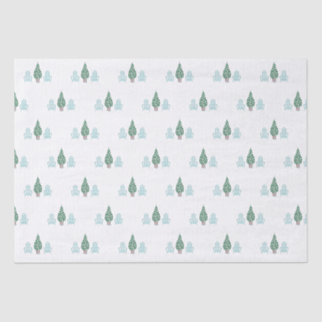 Coastal Christmas Seashell Tree Adirondack Chairs Tissue Paper (Front)