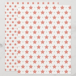 Coastal Christmas Starfish Scrapbook Paper