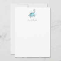 Coastal Christmas Stationery Watercolor Sea Turtle
