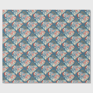 Coastal Christmas Tis Sea Son Typography Wrapping Paper