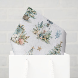 Coastal Christmas Watercolor Nautical Holiday Tissue Paper