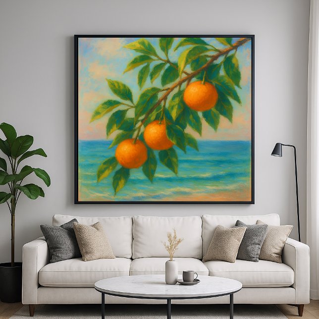 Coastal Citrus - Pastel Painting Style Orange Tree Poster (Creator Uploaded)