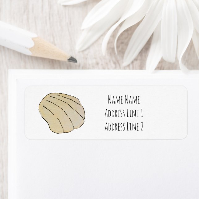 Coastal Clam Sea Shell Return Address Label (Insitu)