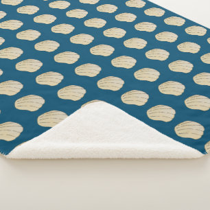 Coastal Clam Shell Pattern Sherpa Blanket
