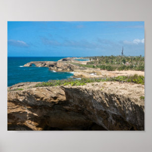 Coastal Cliffs and Beaches at Cueva del Indio Poster