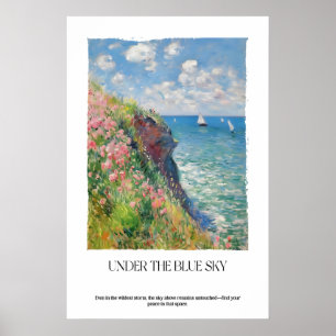Coastal Cliffs Impressionist Seascape Art Sailing Poster
