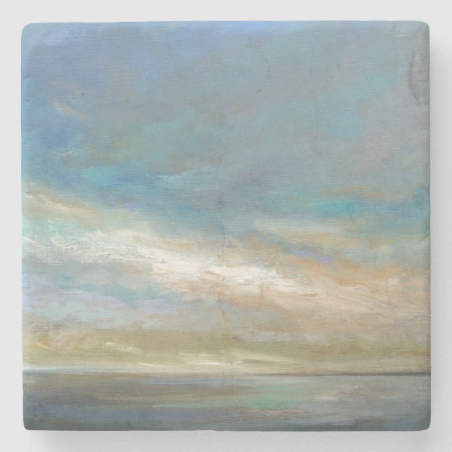 Coastal Clouds with Ocean Stone Coaster (Front)