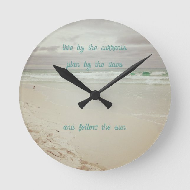 Coastal Colour Beach Life Wisdom Round Clock (Front)