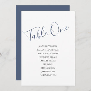 Coastal Colours Wedding Seating Chart, Table Plan Invitation