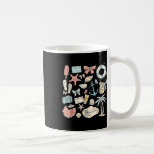 Coastal Coquette Bow Summer Beach Vibes Vacation Coffee Mug