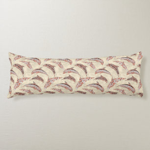 Coastal Coral Hawaiian Tribal Dolphins Body Cushion