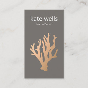 Coastal Coral Home Decor Designer Business Card