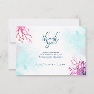 Coastal Coral Reef Thank You Cards
