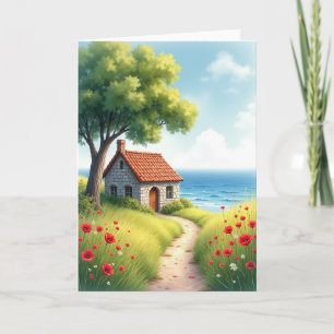 Coastal Cottage Fathers Day Card