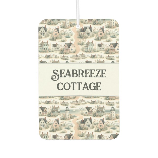 Coastal Cottage Lighthouse Pattern Car Air Freshener (Front)