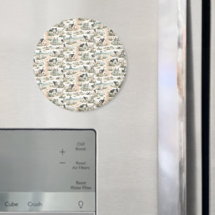 Coastal Cottage Lighthouse Pattern Magnet